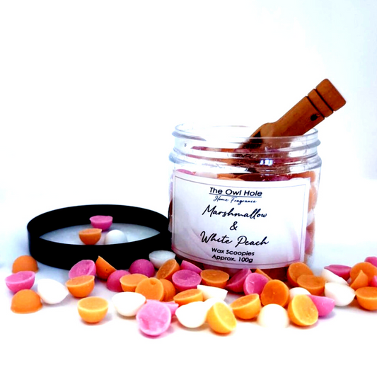 Marshmallow & White Peach Wax Scoopies 100g